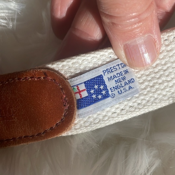 Sailboat Ribbon Belt Brown Leather Ends Size 44 - Picture 5 of 6